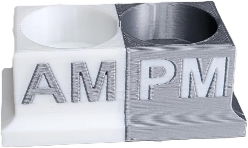 Znet3D Eye Drops Organizer and Tracker, AM/PM Dual Slot Holder (Silver/White) - Image 4